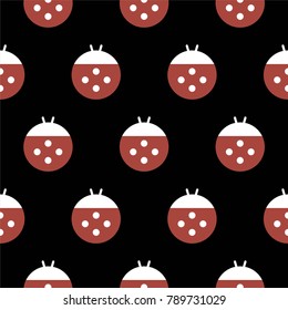 Seamless background with ladybug. Vector illustration. Pattern with beetles for tissue, paper, prints and other.