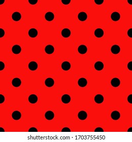 Seamless background with ladybugs. Cartoons. Vector illustration for web design or print.