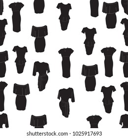 Seamless background with lady's clothes