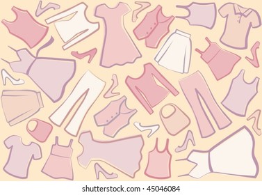 Seamless background of lady's clothes