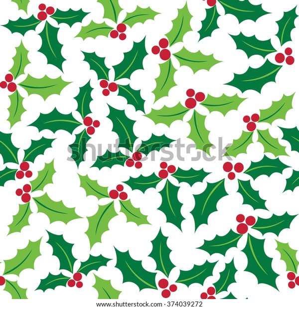 Download Seamless Background Leaf Christmas Holly Suitable Stock Vector Royalty Free 374039272 PSD Mockup Templates