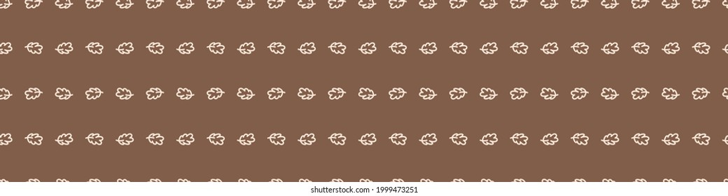 Seamless background leaf gender neutral seamless border. Whimsical minimal earthy 2 tone color. kids nursery banner or boho cartoon pet fashion header.