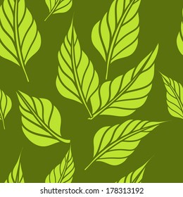 Seamless background with leafs. Eco print. Vector illustration/ Eps 8