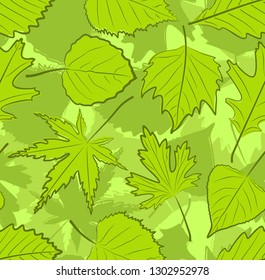 Seamless background with leaves. 
