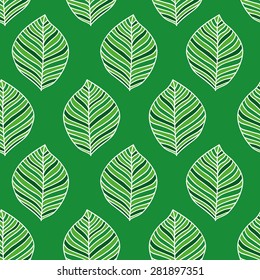 Seamless background leaves