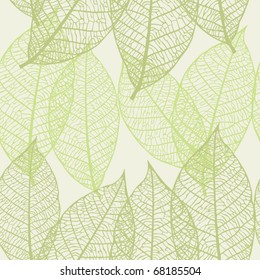 Seamless background with leaves