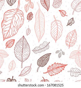 Seamless background with leaves. Abstract vector pattern.