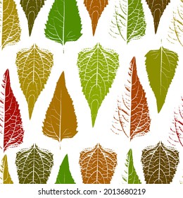 Seamless background leaves autumn. Vector illustration