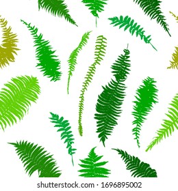 The seamless background leaves the fern. Vector illustration