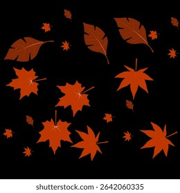 seamless background with leaves, seamless floral pattern, seamless pattern with leaves. .Autumn leaf border.Wave of falling leaves.Leaf fall.Autumn flying leaves.