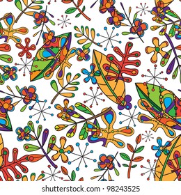 seamless background from the leaves and flowers