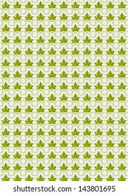 Seamless background leaves of green leaf grapes.