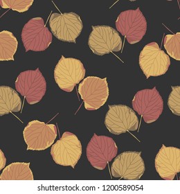 seamless background with leaves of linden