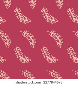 Seamless background of leaves in nature style