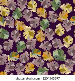 seamless background with  leaves of oak 