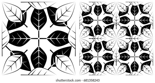 seamless background of leaves  on transparent background
