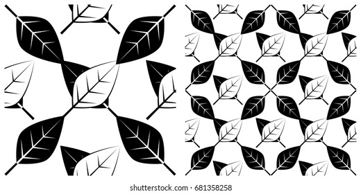 seamless background of leaves  on transparent background
