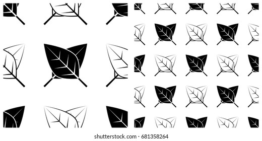 seamless background of leaves  on transparent background
