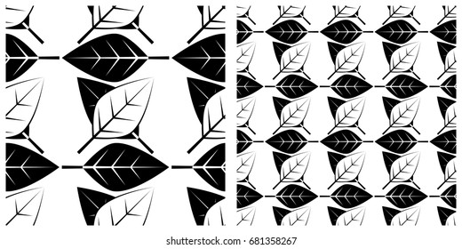 seamless background of leaves  on transparent background
