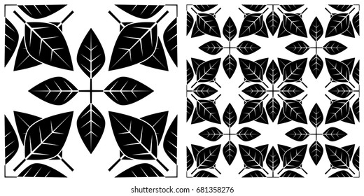 seamless background of leaves  on transparent background
