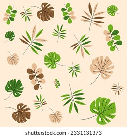 Seamless background with leaves pattern. Vector Illustration. Poster, Wallpaper, Gift Paper, Ornament.