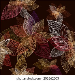 seamless background. leaves of the tree. Vector 
