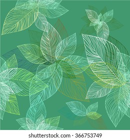 Seamless background leaves. Vector