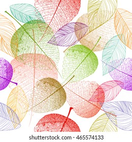 Seamless background leaves. Vector