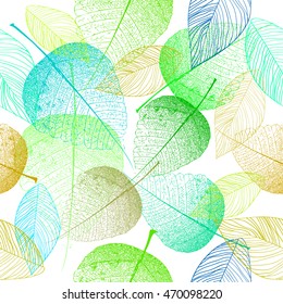 Seamless background leaves. Vector