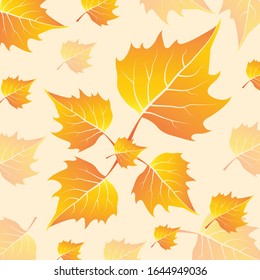 Seamless background from leaves, vector illustration.