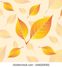 Seamless background from leaves, vector illustration.