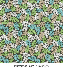 Seamless background with leaves. Vector pattern.