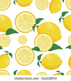 Seamless background with lemon