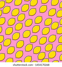 A seamless background with a lemon object