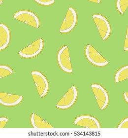 Seamless background with lemon slices