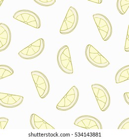 Seamless background with lemon slices