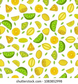 seamless background with lemons