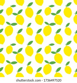 Seamless background with lemons. Lemon background. Cute pattern with citrus.