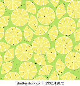 Seamless background with lemons and peppers