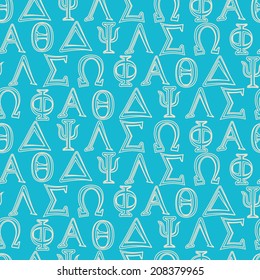 seamless background with letters of the Greek alphabet