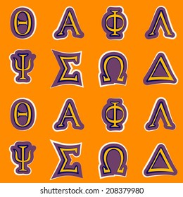 seamless background with letters of the Greek alphabet