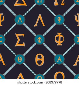 seamless background with letters of the Greek alphabet