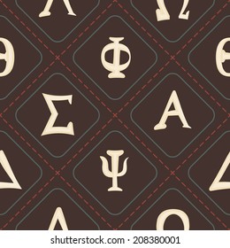 seamless background with letters of the Greek alphabet