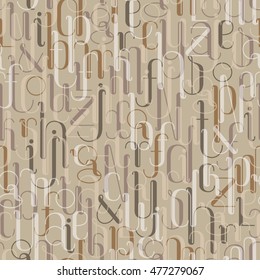 Seamless background with letters. 
Self-made font. Mask used. Smartly grouped.