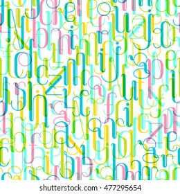 Seamless background with letters. 
Self-made font. Mask used. Smartly grouped.
