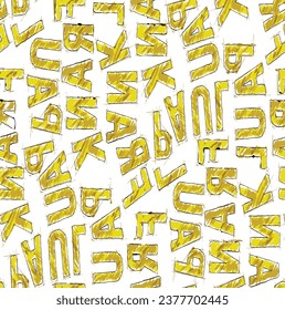 Seamless background of letters. Vector Illustration