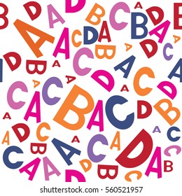 Seamless background with letters. Vector pattern.