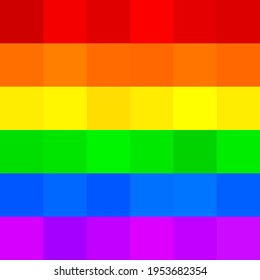 Seamless background of a LGBTQ+ and LGBTQ. Vector illustration. Gay, lesbian, bisexual, homosexual, transsexual human concept. Rainbow sign of LGBTQ+ and LGBTQ symbol. Random colors square tiles.