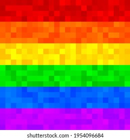 Seamless background of a LGBTQ+ and LGBTQ. Vector illustration. Gay, lesbian, bisexual, homosexual, transsexual human concept. Rainbow sign of LGBTQ+ and LGBTQ symbol. Random colors square tiles.