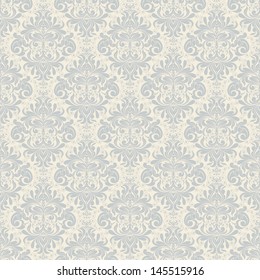 Seamless background of light beige and blue color in the style of Damascus  